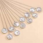 12 Zodiac Sterling Silver Pendant Necklace - Deitylove Jewelry