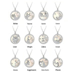 12 Zodiac Sterling Silver Pendant Necklace - Deitylove Jewelry