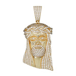 Big Jesus Head Pendant - Gold - Deitylove Jewelry