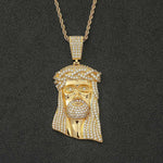 Big Jesus Head Pendant - Gold - Deitylove Jewelry