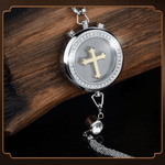 Cross Perfume Locket with Rhinestones - Deitylove Jewelry