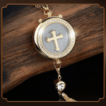 Cross Perfume Locket with Rhinestones - Deitylove Jewelry