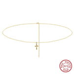 Cross Star Pendant Waist Chain - Handmade Elegant 925 Sterling Silver Design - Deitylove Jewelry