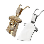 Crown of Glory Jesus White Gold Pendant Necklace - Deitylove Jewelry