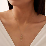 Gold Cross Pendant Necklace - Handmade Elegant 925 Sterling Silver Jewelry - Deitylove Jewelry