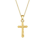Gold Cross Pendant Necklace - Handmade Elegant 925 Sterling Silver Jewelry - Deitylove Jewelry
