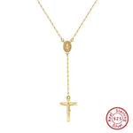 Jesus Cross Pendant Necklace - Handmade Gold-Plated 925 Sterling Silver Religious Jewelry - Deitylove Jewelry