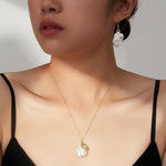 Natural Baroque Pearl Necklace with Gold Cross Pendant - Handmade 925 Sterling Silver Jewelry - Deitylove Jewelry