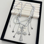 Pearl Cross Waist Necklace - Deitylove Jewelry