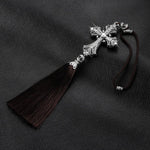 Silver Cross Tassel Car Ornament - Deitylove Jewelry