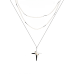 Star Shadow Pearl Cross Necklace - Deitylove Jewelry