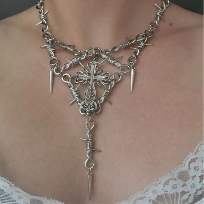 Thorns Fashion Cross Necklace