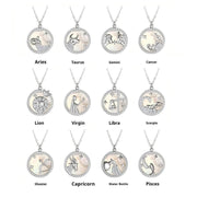 12 Zodiac Sterling Silver Pendant Necklace - Deitylove Jewelry