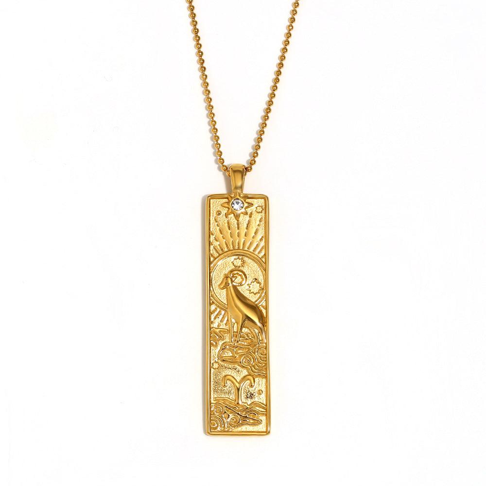 18K Gold-Plated 12 Zodiac Sign Guardian Necklace