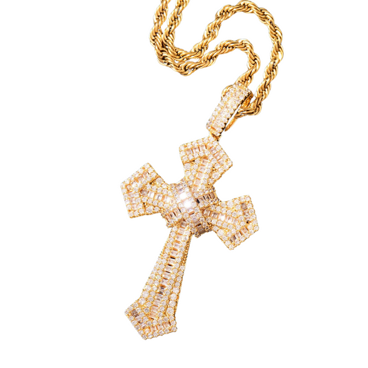 Sparkling Luxurious Gold Cross Necklace