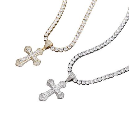 Divine Radiance Eternal Cross Necklace