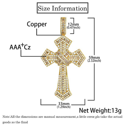 Sparkling Luxury White Gold Cross Necklace