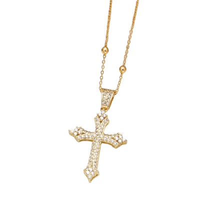 Luxurious Diamond-Encrusted Cross Necklace