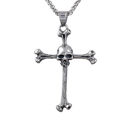 Personalized Skull Cross Necklace