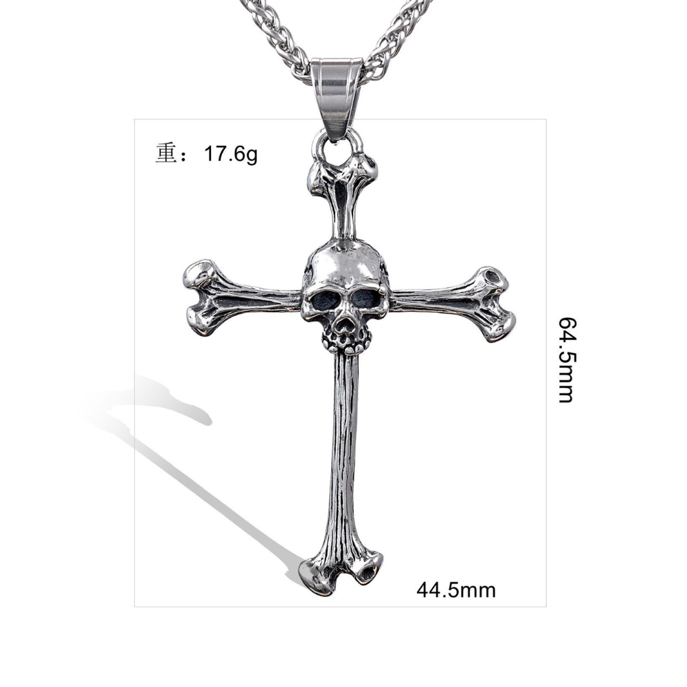 Personalized Skull Cross Necklace