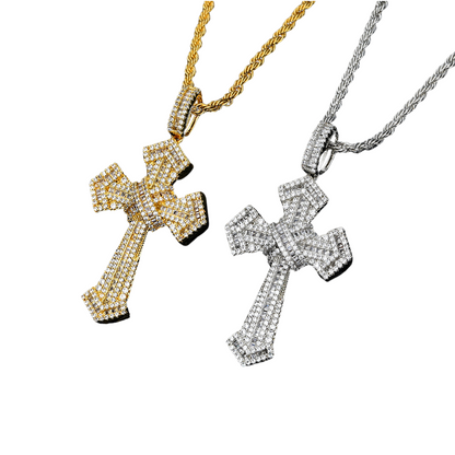 Sparkling Luxurious Gold Cross Necklace