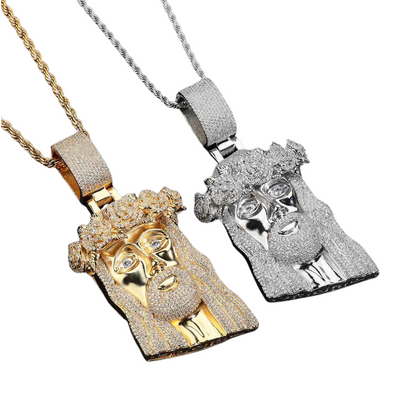 Crown of Glory Jesus Gold Pendant Necklace