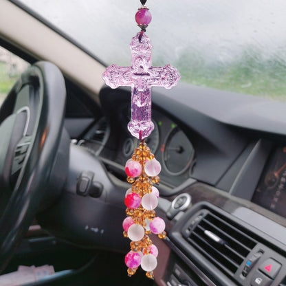 Crystal Cross Car Hanging Ornament