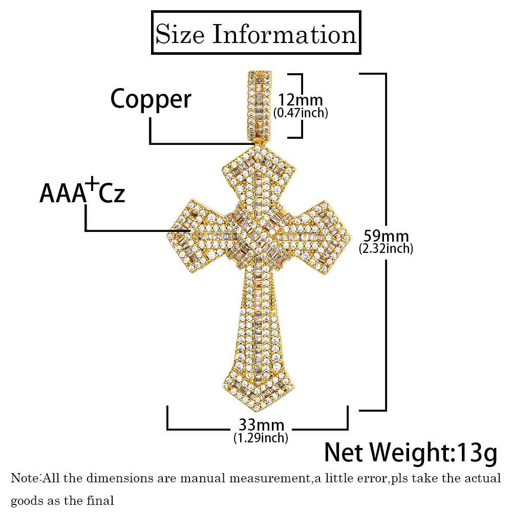 Sparkling Luxurious Gold Cross Necklace