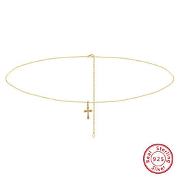 Cross Star Pendant Waist Chain - Handmade Elegant 925 Sterling Silver Design - Deitylove Jewelry