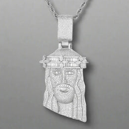 Holy Glory Jesus White Gold Necklace - Deitylove Jewelry