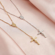Jesus Cross Pendant Necklace - Handmade Gold-Plated 925 Sterling Silver Religious Jewelry - Deitylove Jewelry