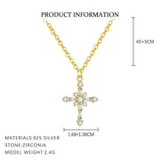 Light luxury zircon cross necklace - Deitylove Jewelry