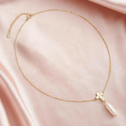 Natural Baroque Pearl Pendant Necklace - Handmade Gold Cross 925 Sterling Silver Jewelry - Deitylove Jewelry