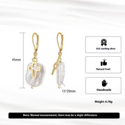 Pearl Cross Pendant Earrings - Handmade Gold-Plated 925 Sterling Silver Religious Jewelry - Deitylove Jewelry