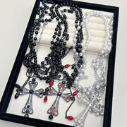 Pearl Cross Waist Necklace - Deitylove Jewelry