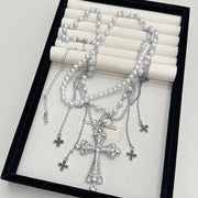 Pearl Cross Waist Necklace - Deitylove Jewelry