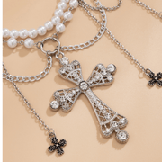 Pearl Cross Waist Necklace - Deitylove Jewelry