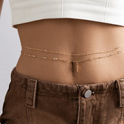 Simple Imitation Crystal Cross Waist Chain - Deitylove Jewelry