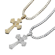 Sparkling Luxury White Gold Cross Necklace - Deitylove Jewelry