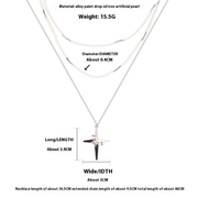 Star Shadow Pearl Cross Necklace - Deitylove Jewelry
