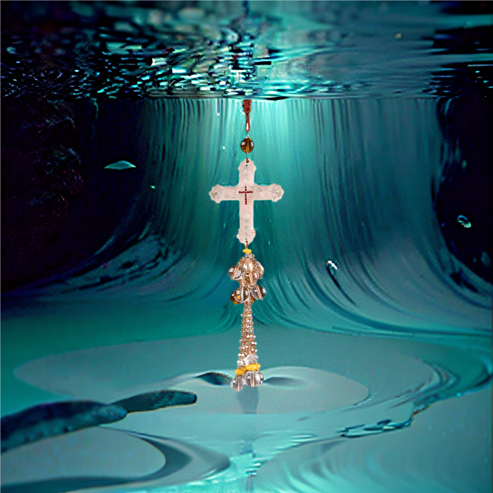 Crystal Cross Car Hanging Ornament